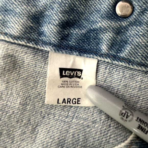 Vintage 80s Levis Mens Trucker Denim Jacket Size Large Classic Button Up Jean - Picture 8 of 15